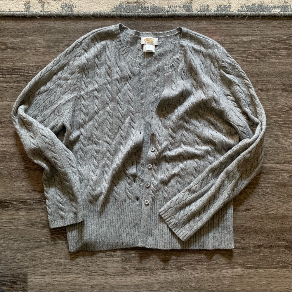 Talbot’s Grey Cable Knit Cardigan